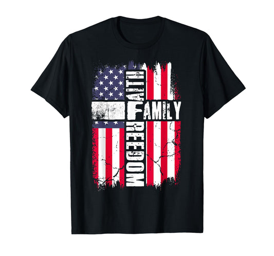 Faith Family Freedom - Patriotic Christian Jesus Bible Psalm T-Shirt