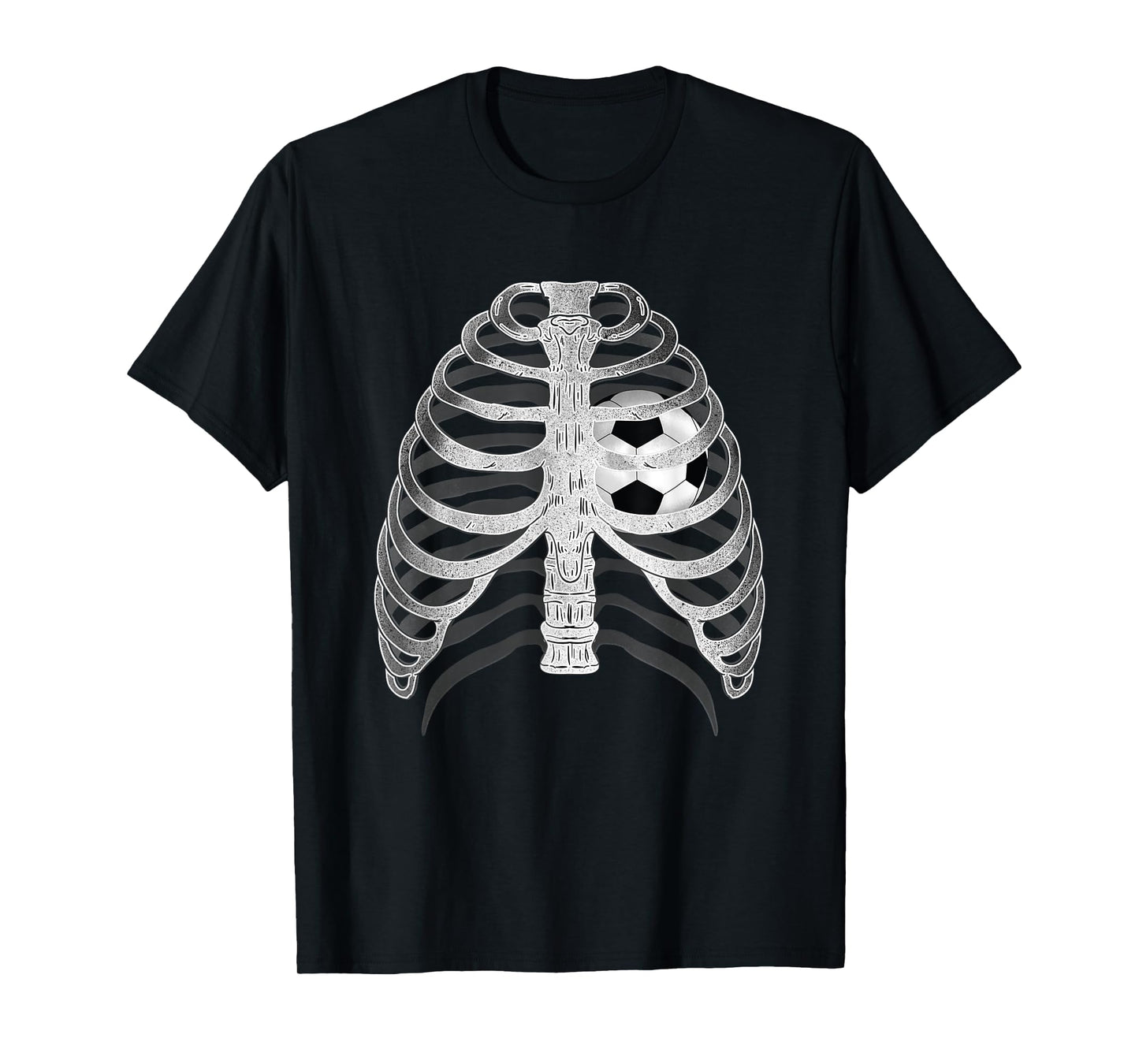 Skeleton X-ray Ribcage Soccer Ball Heart Halloween T-shirt T-Shirt