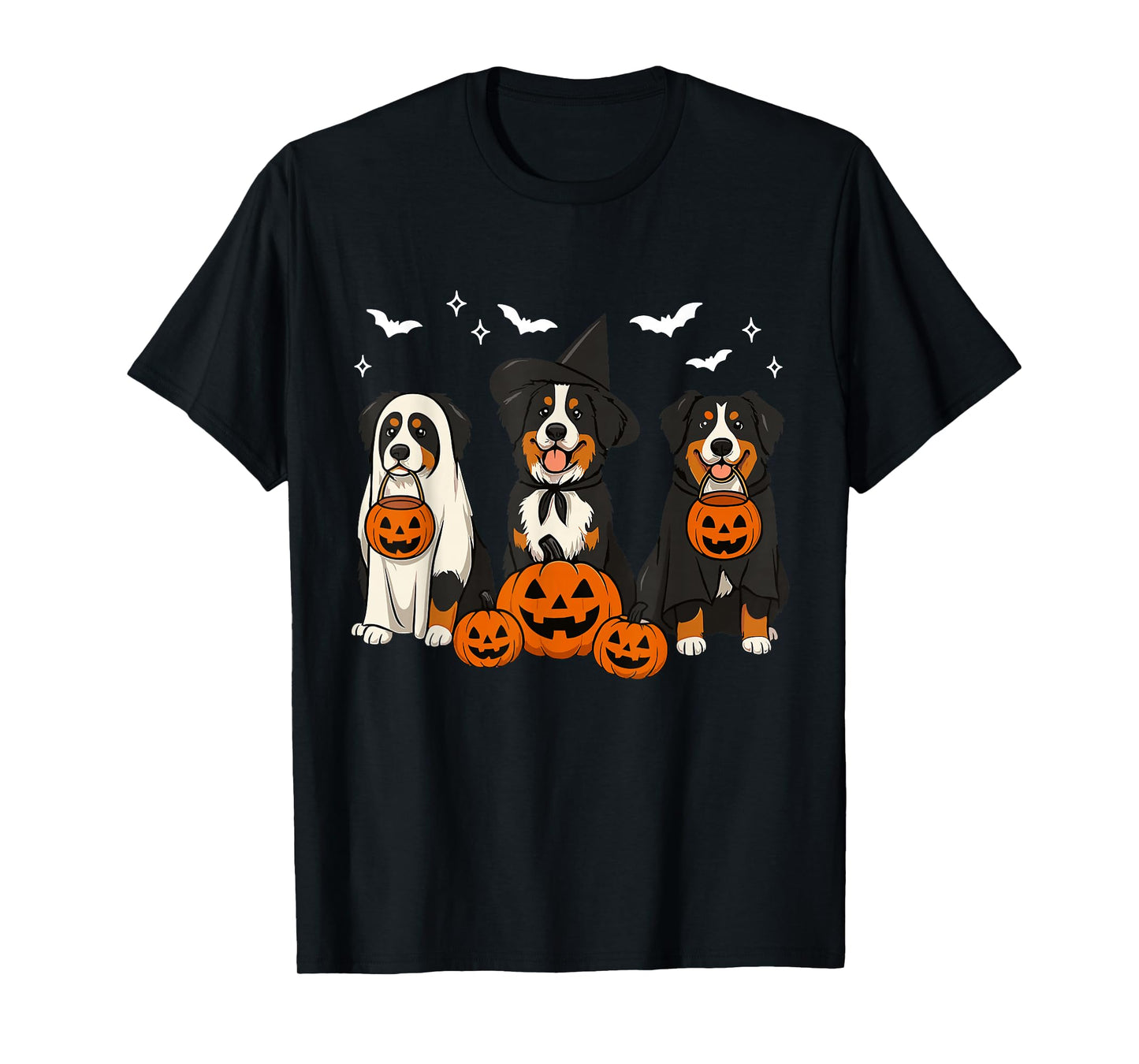 Witch Bernese Mountain Halloween Berner Ghost Dog Mom T-Shirt