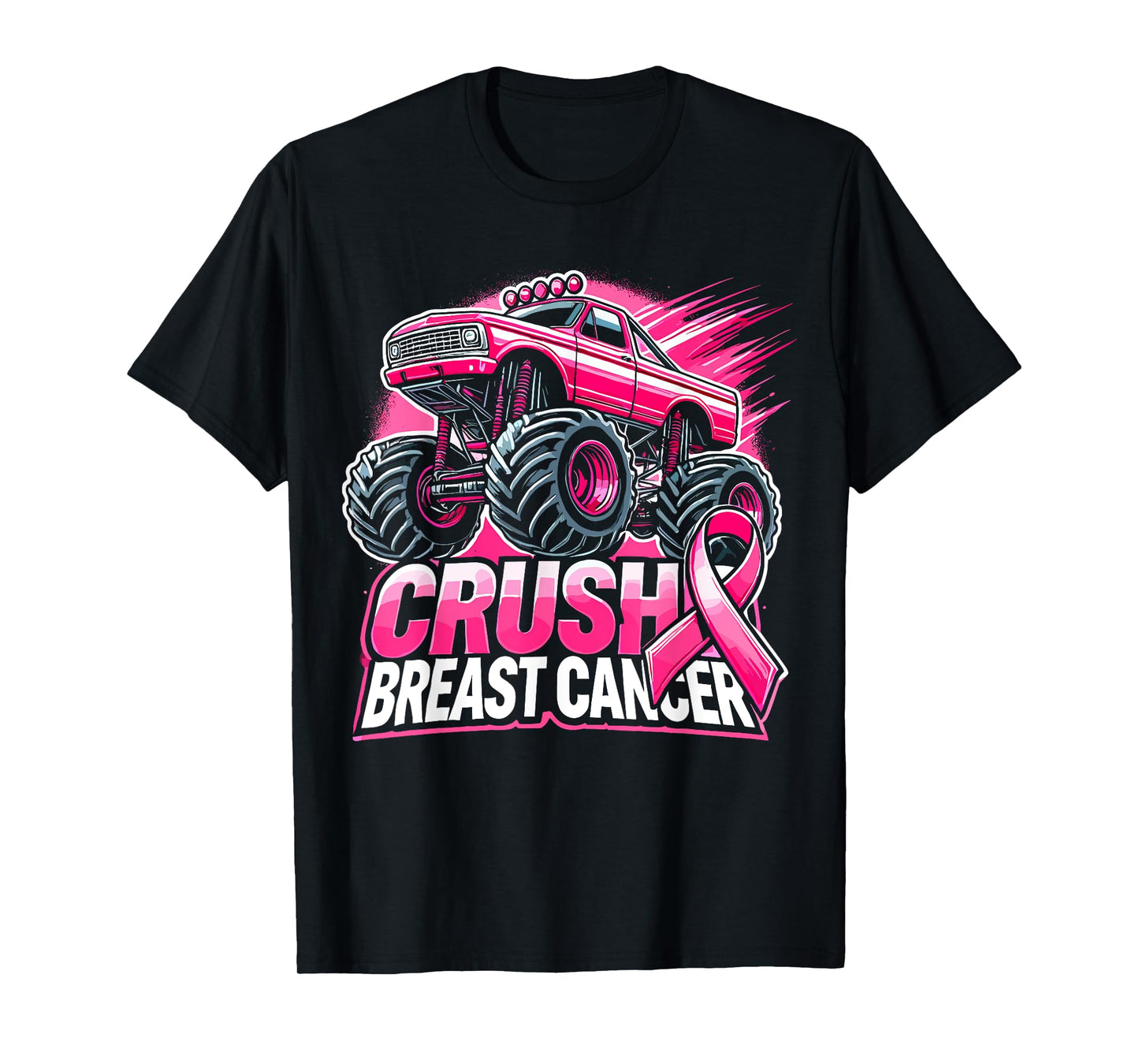 Monster Truck Pink Breast Cancer Awareness T-Shirt