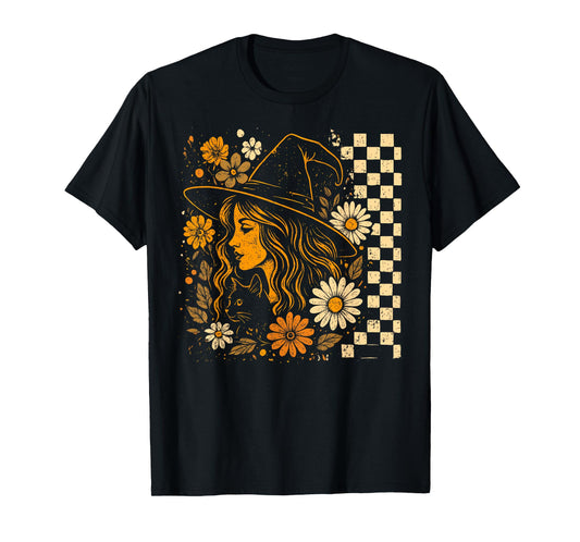Floral Boho Halloween Witch T-Shirt