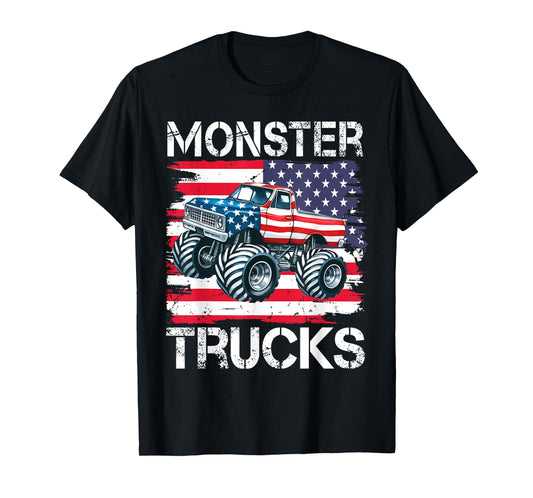 Monster Truck for Toddlers, kids Monster Truck Retro Vintage T-Shirt