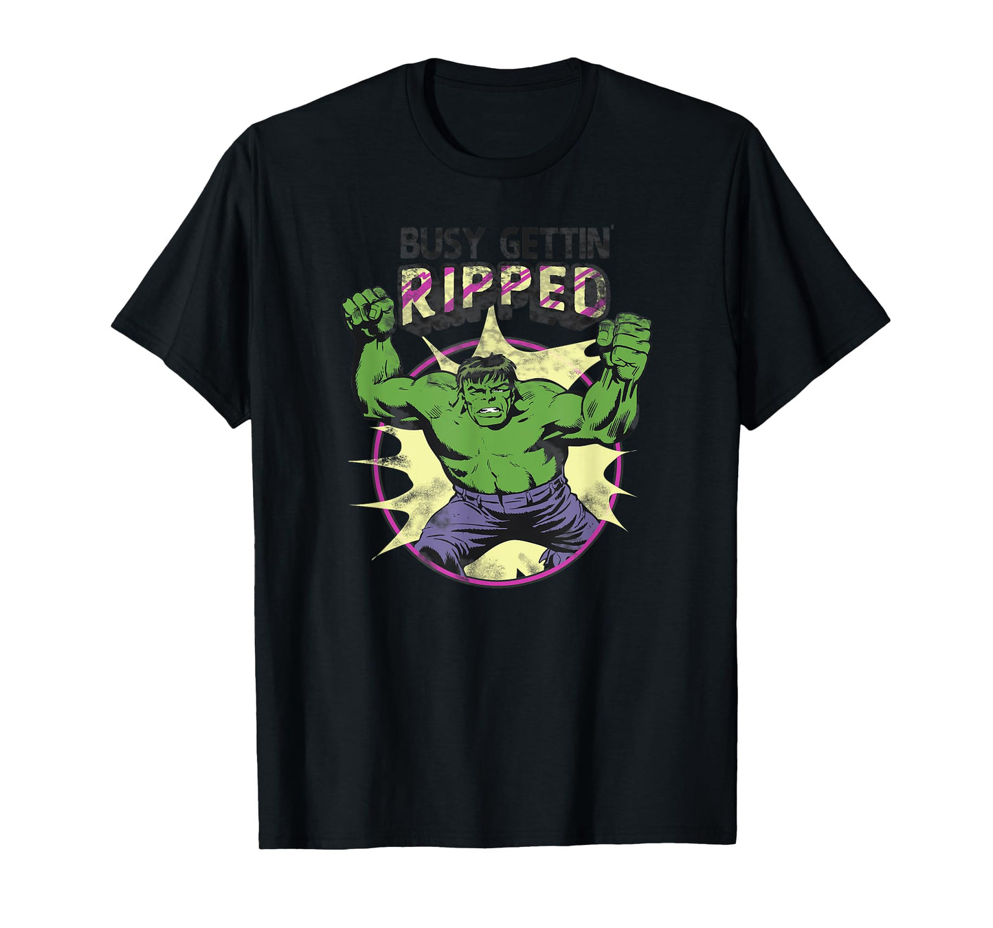 Marvel Avengers Incredible Hulk Busy Gettin' Ripped Vintage T-Shirt