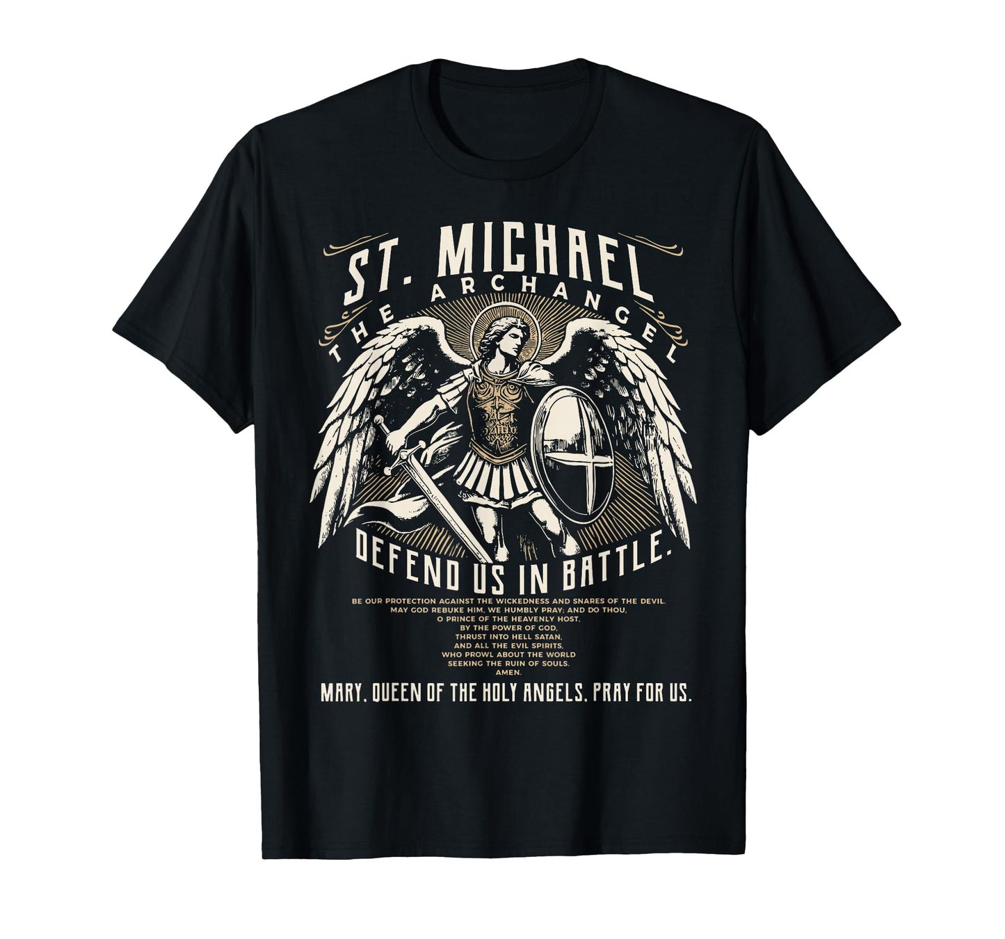 Saint Michael the Archangel Prayer Catholic Christian Pastor T-Shirt