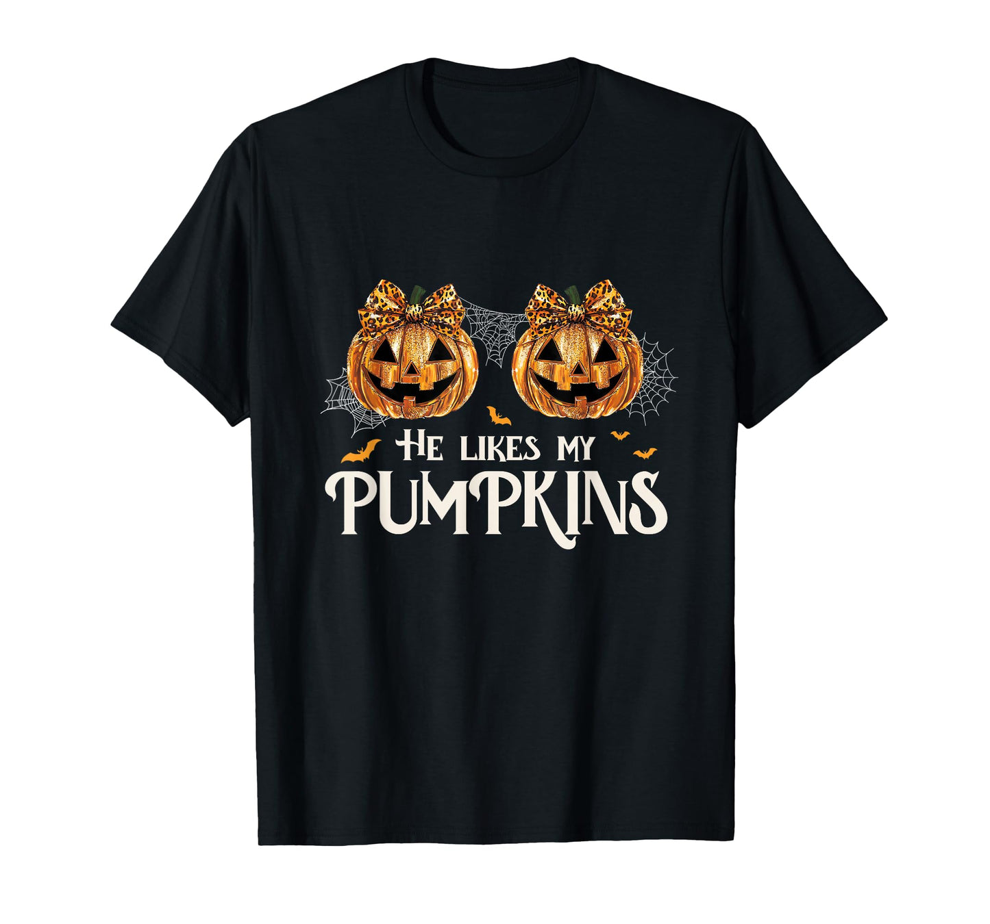He Likes My Pumpkins I Like His Broomstick Couples Halloween T-Shirt