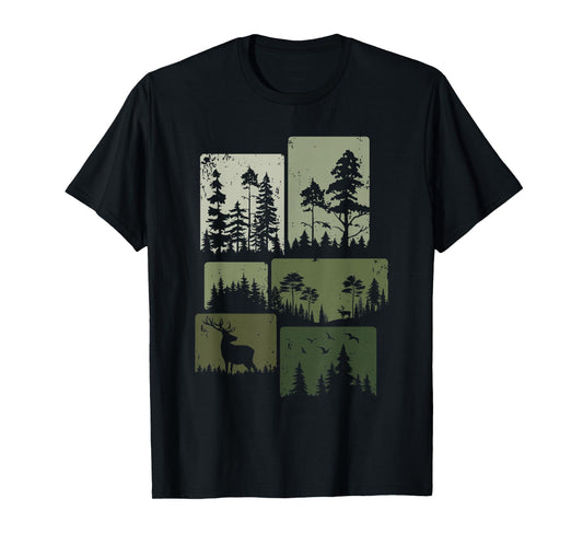 Trees Wildlife Nature Outdoor Vintage Forest T-Shirt