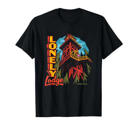 Fortnite Lonely Lodge Forest Vintage Big Chest Poster T-Shirt