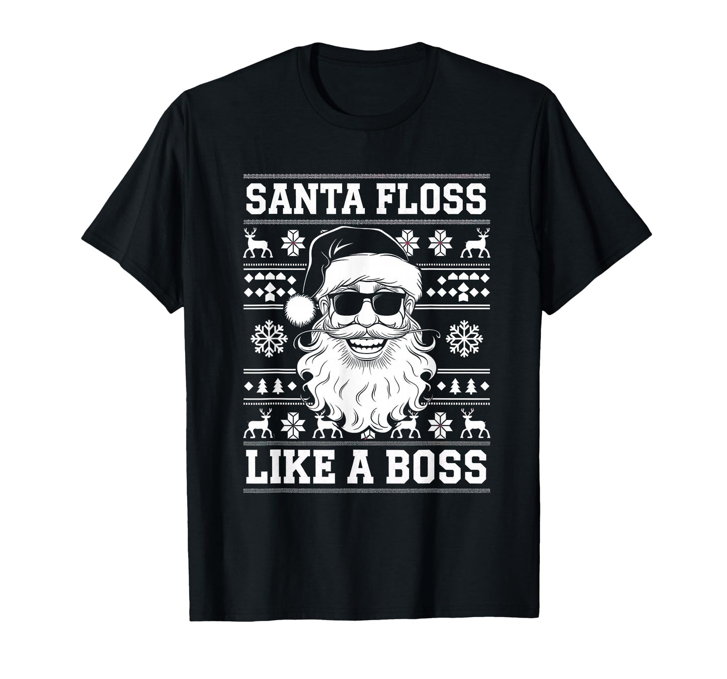 Santa Floss Like Boss Funny Christmas Holiday T-Shirt