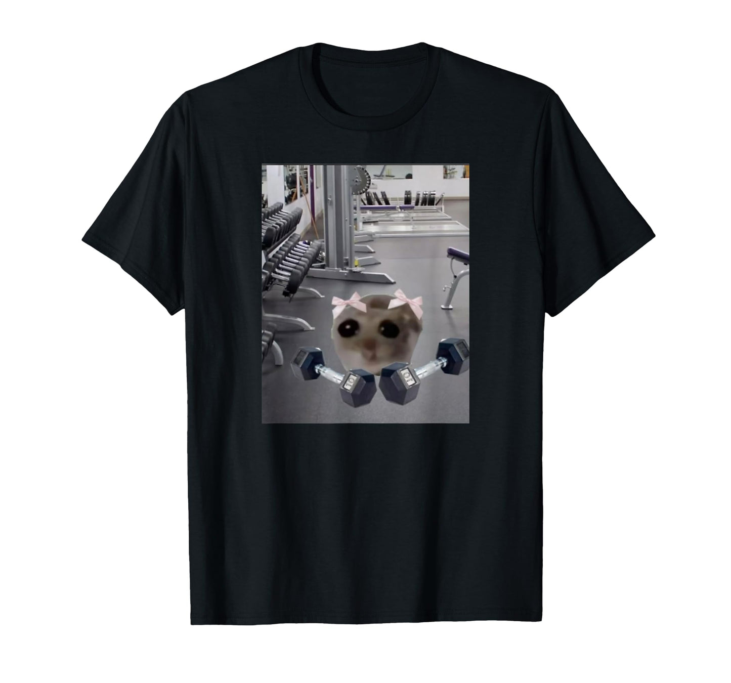 Sad Hamster Funny Gym Pump Viral Gerbil Lifting Unisex T-Shirt