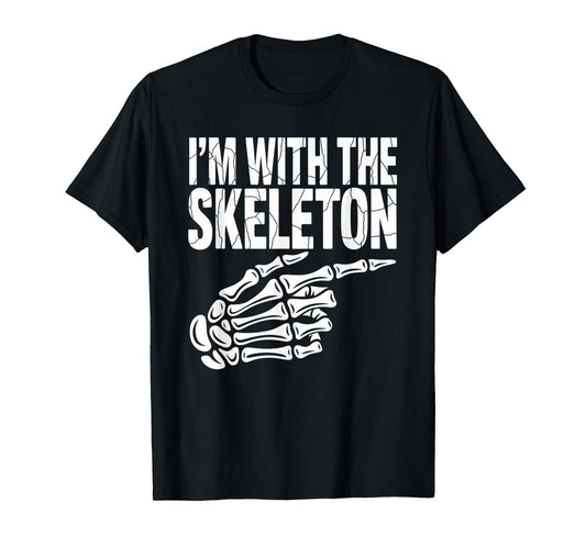I'm with Skeleton Halloween Costume Couples Matching Gifts T-Shirt