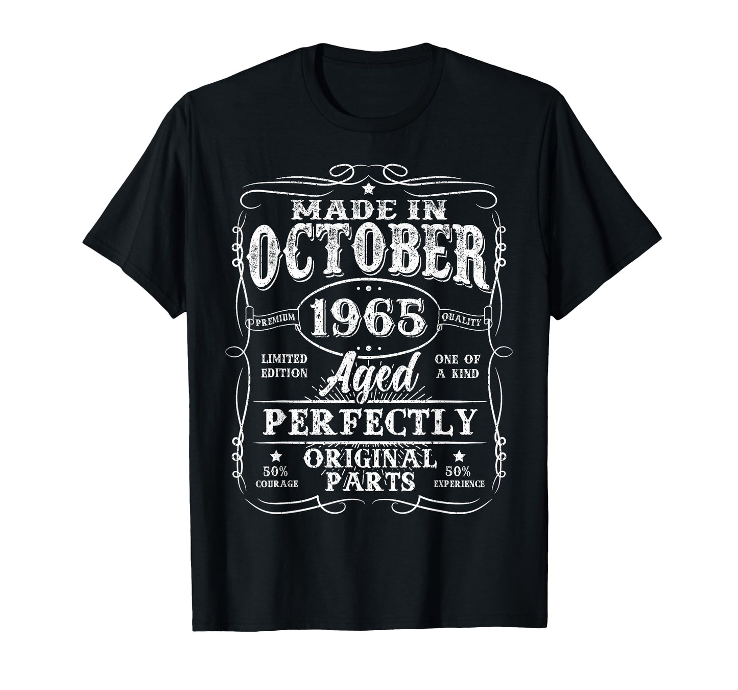 60 Years Old Made In October 1965 Vintage 60th Birthday Men T-Shirt