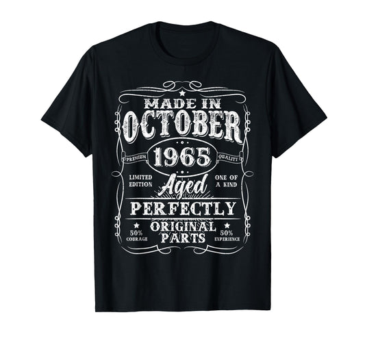 60 Years Old Made In October 1965 Vintage 60th Birthday Men T-Shirt