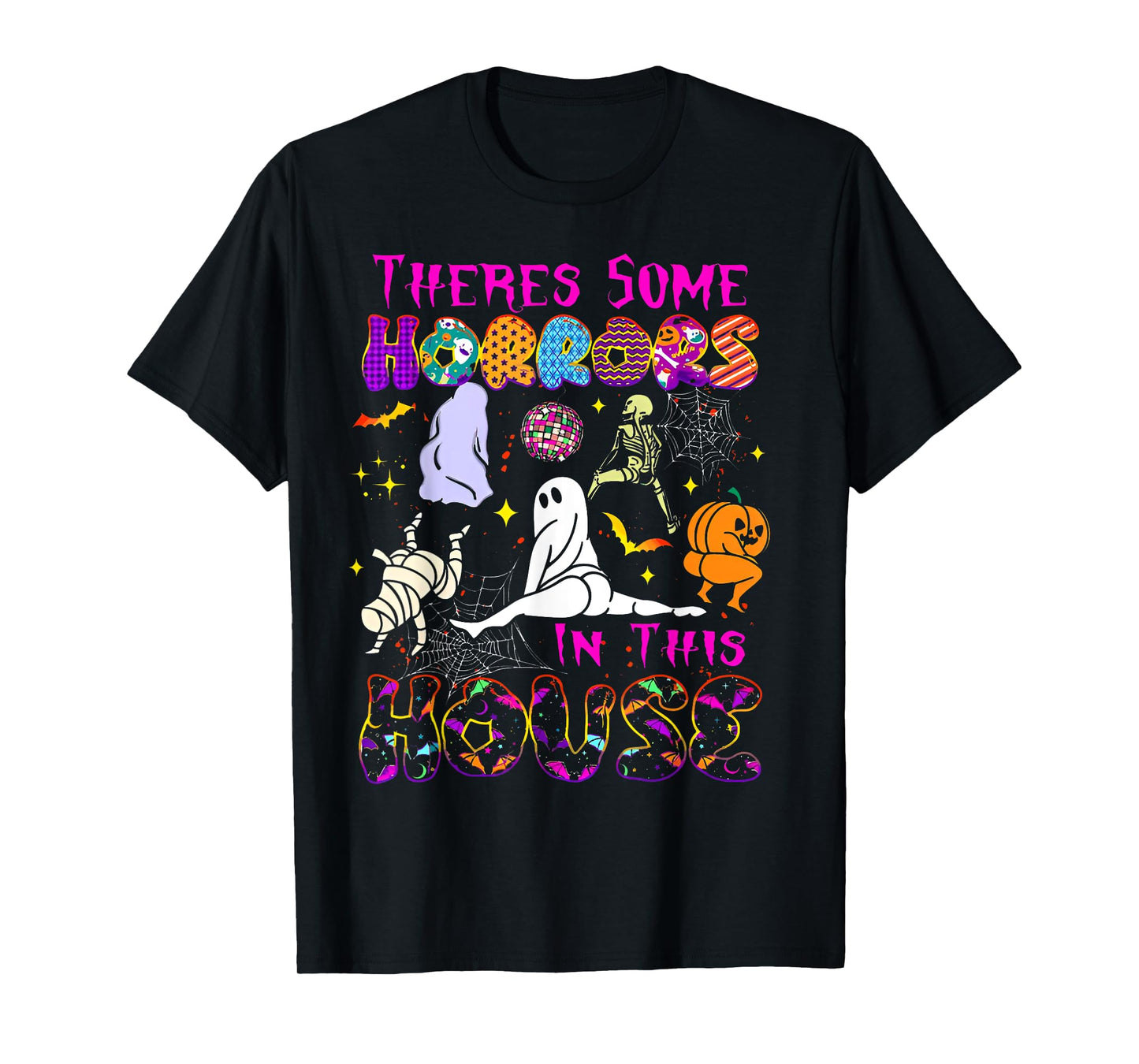 There's Some Horrors in This House Funny Horror Characters T-Shirt