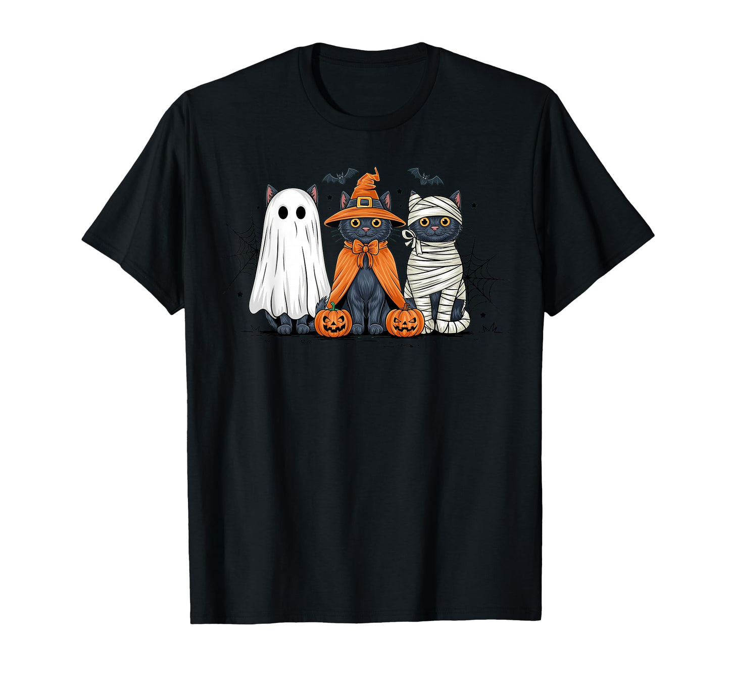 Black Cat Witch Scary Halloween T-Shirt