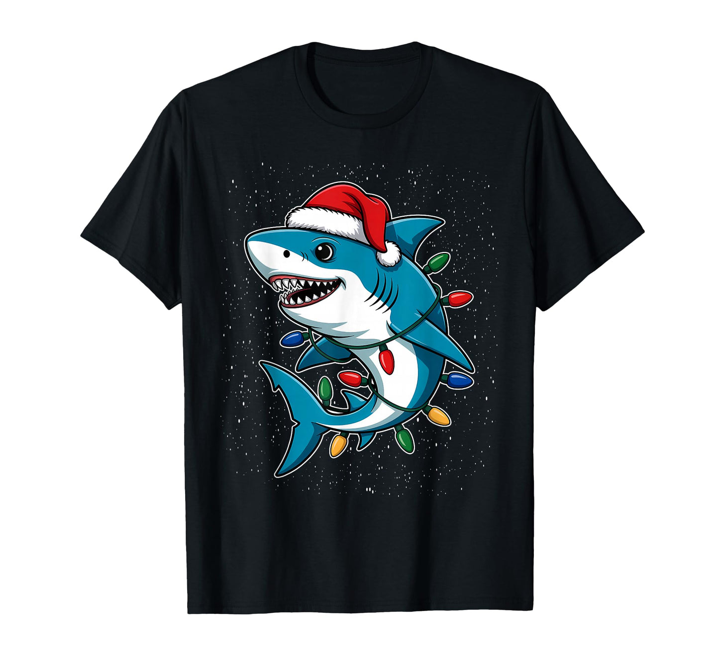 Shark Christmas Santa Lovers Tree T-Shirt