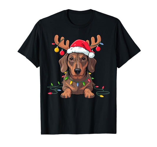 Dachshund Wiener Dog Christmas Xmas Women Men Kids T-Shirt