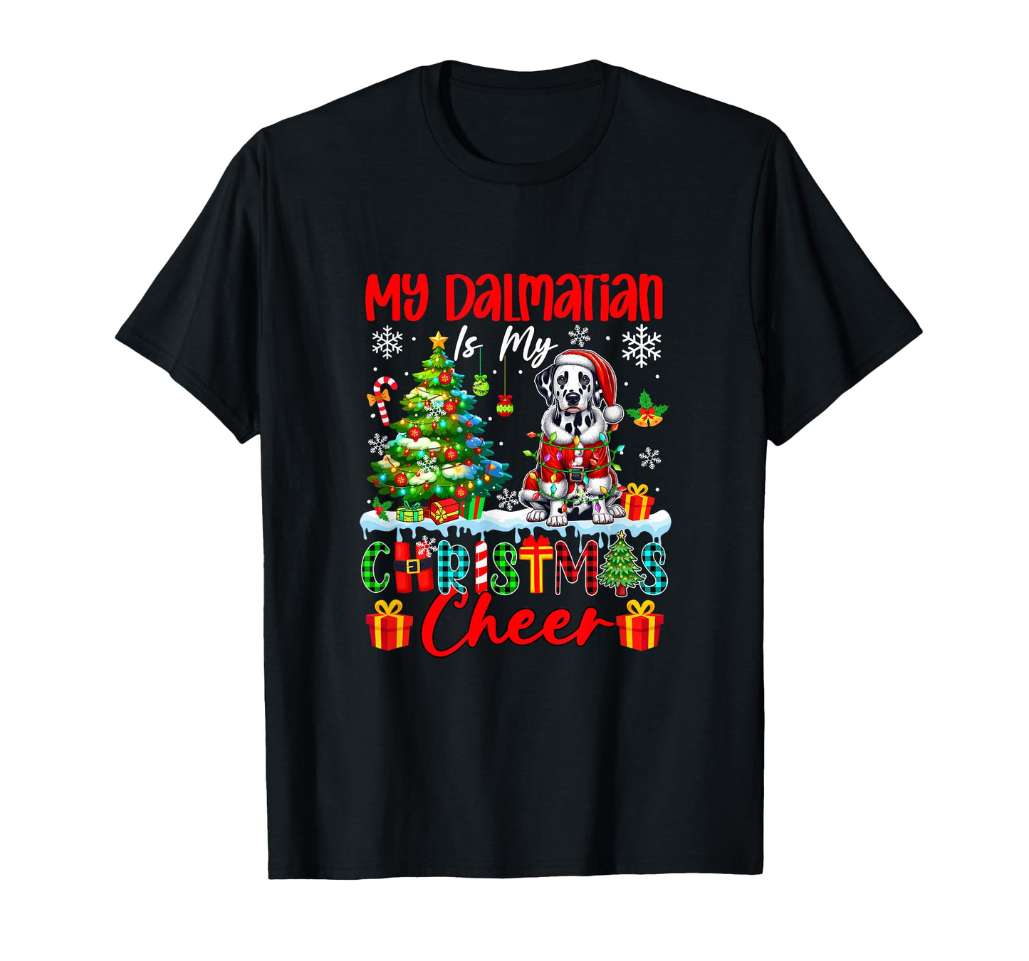 My Dalmatian is My Xmas Cheer Funny Santa Dog Owner Kids T-Shirt