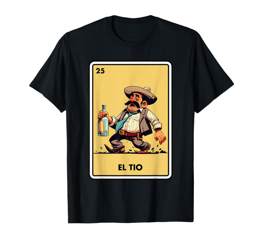 Mexican Uncle Drinking Lover Tio El Tio Mexican Bingo Card T-Shirt
