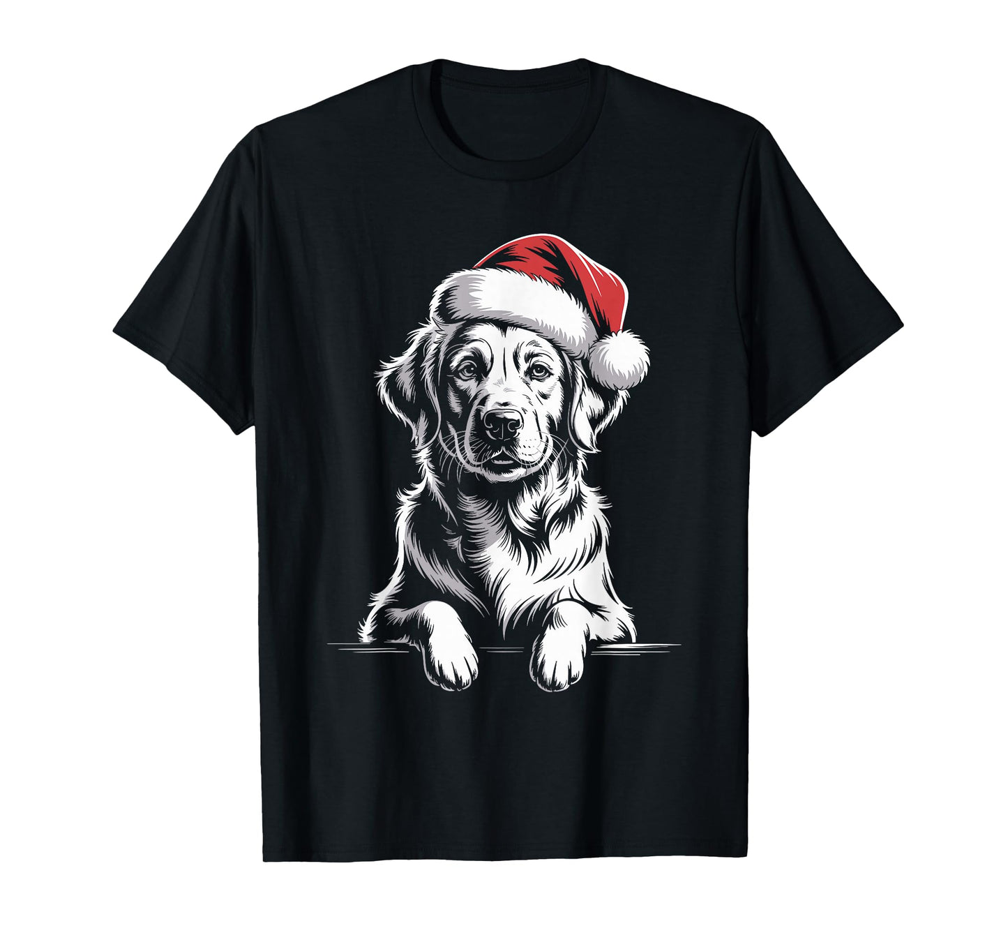 Golden Retriever Dog Santa Hat Christmas Pajama Men Women T-Shirt
