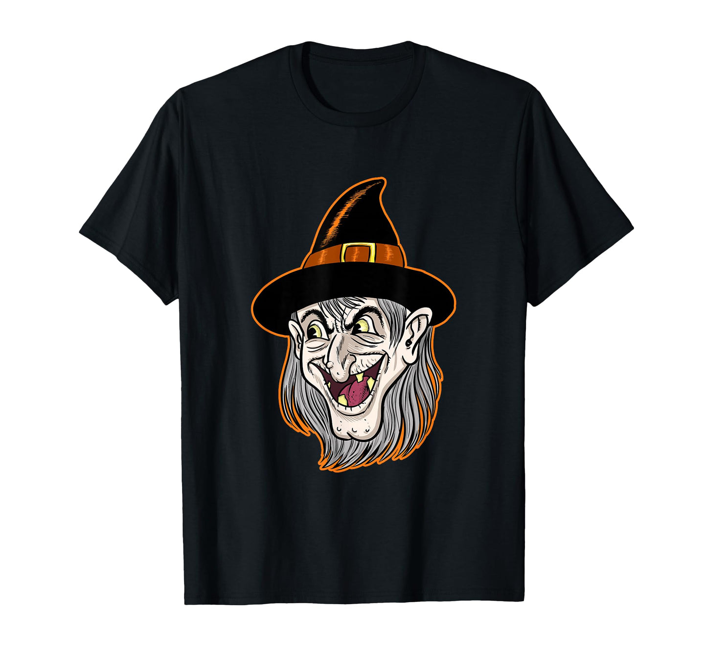 Vintage Witch Happy Halloween Horror Scary Creepy Retro Fun T-Shirt
