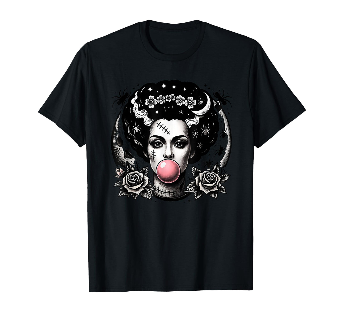 Frankenstein Monster Bride Bubble Gum Funny Halloween T-Shirt