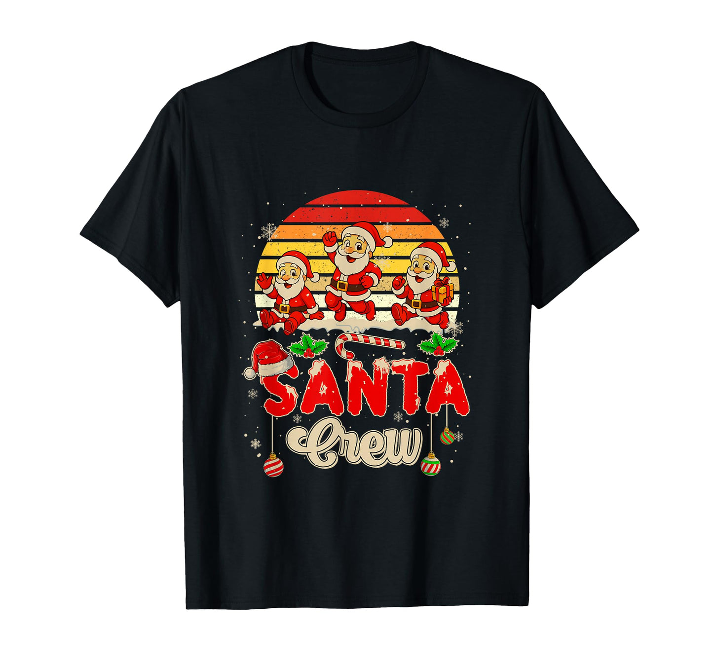 Vintage Santa Crew Three Santa Christmas Snow Lover Kids T-Shirt