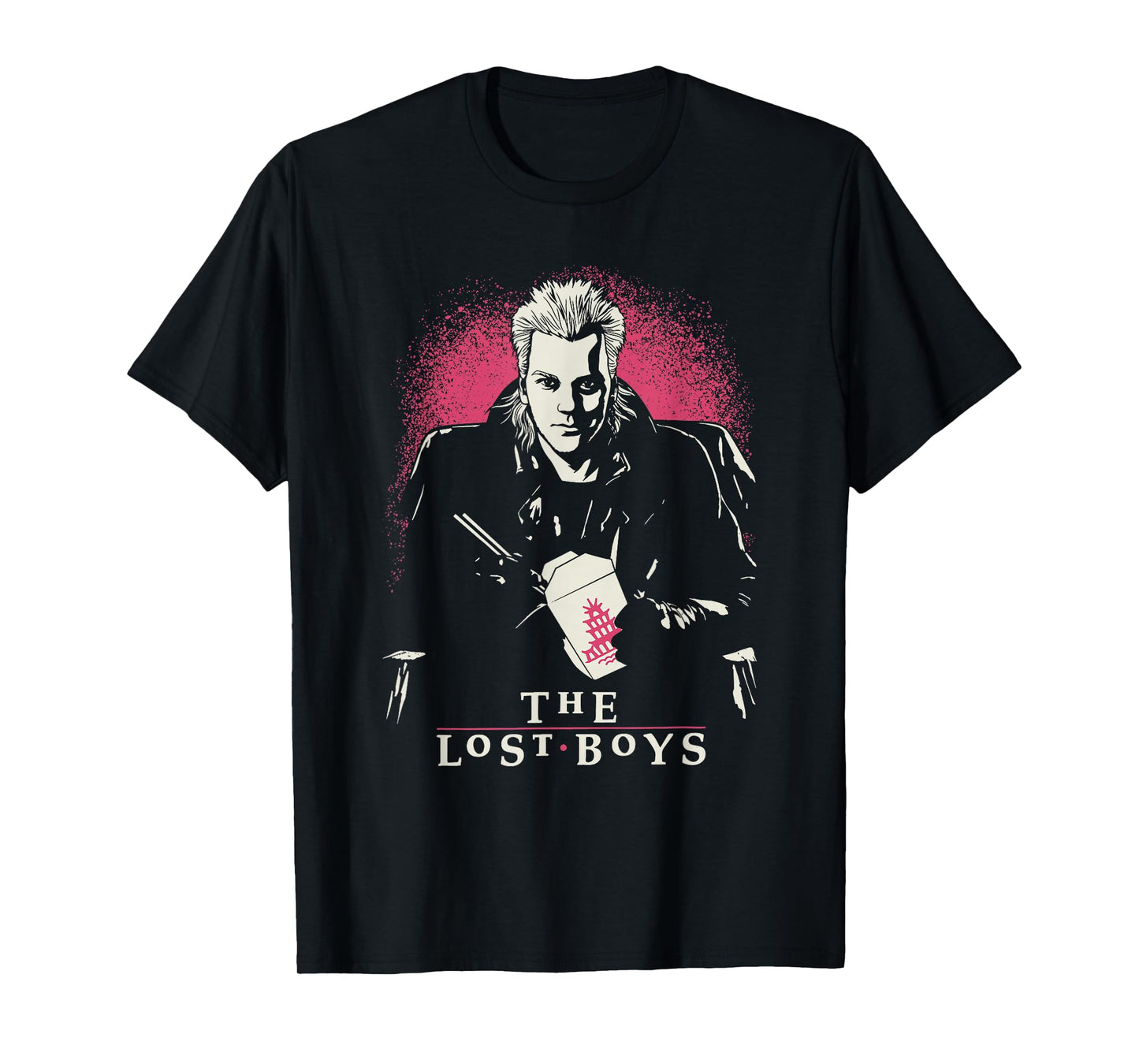 The Lost Boys Front Back Never Grow Old Pink Horror Movie T-Shirt
