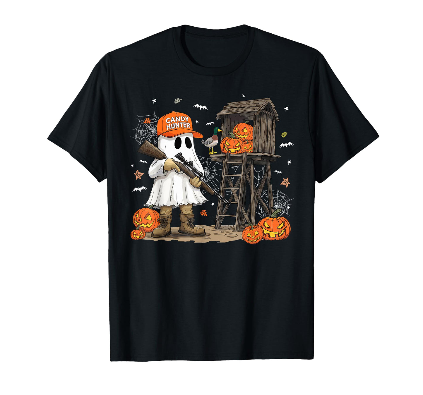 Candy Hunter Camo Ghost Funny Halloween Hunting Season Boys T-Shirt