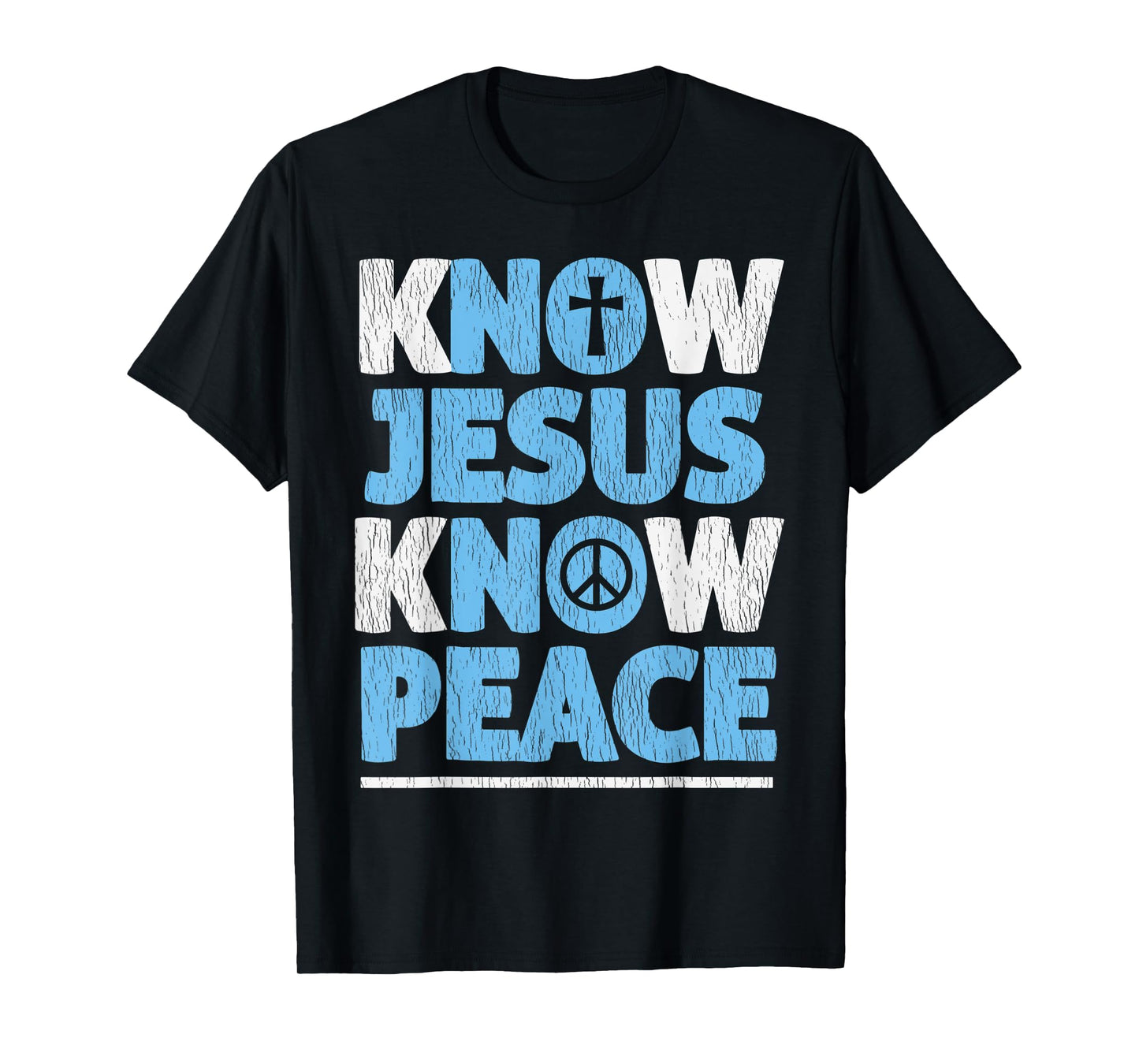 Vintage Know Jesus Know Peace Bible Verse Christian Pajama T-Shirt