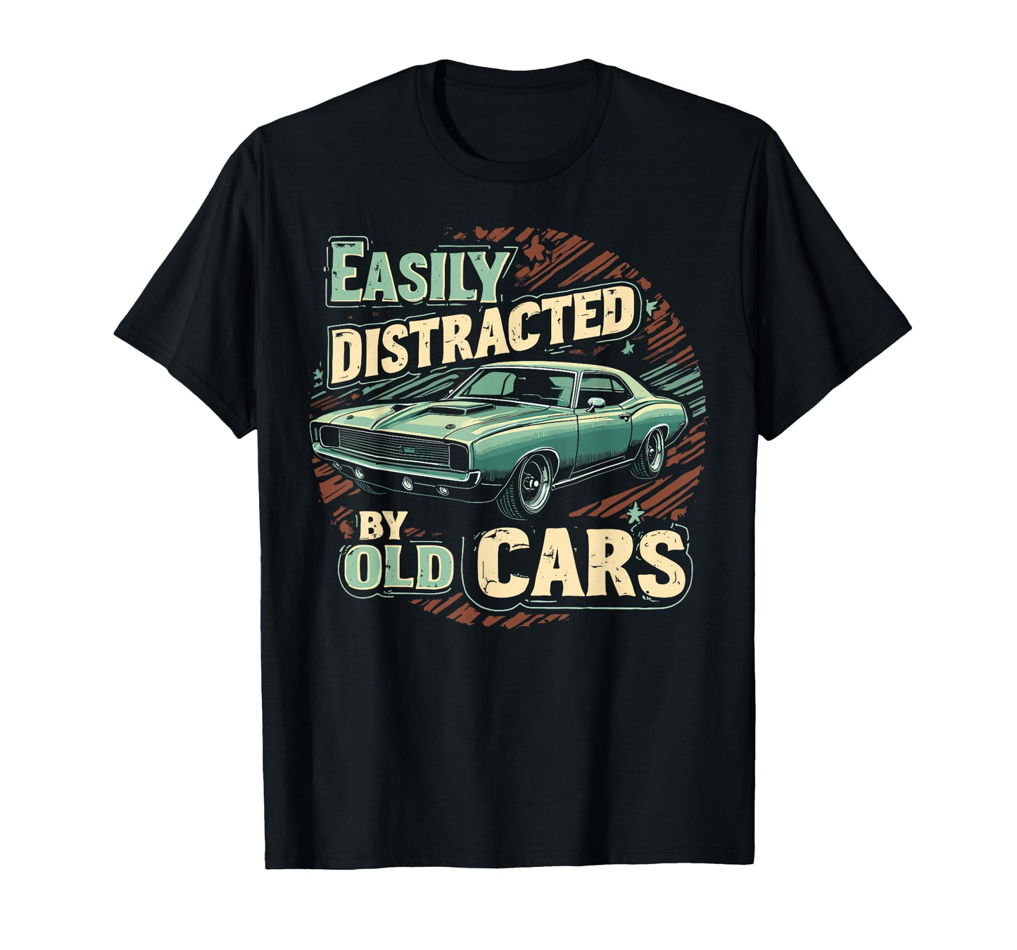 Easily Distracted By Classic Cars Old Vintage Car Guy T-Shirt