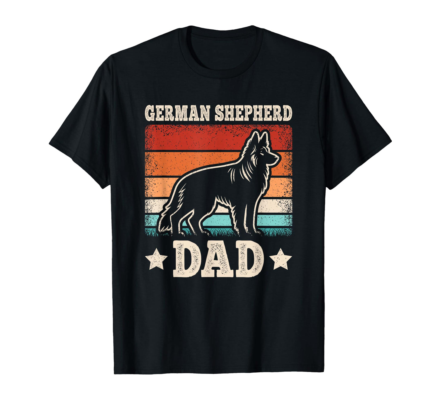 German Shepherd Dad Retro German Shepherd Lover Daddy Men T-Shirt
