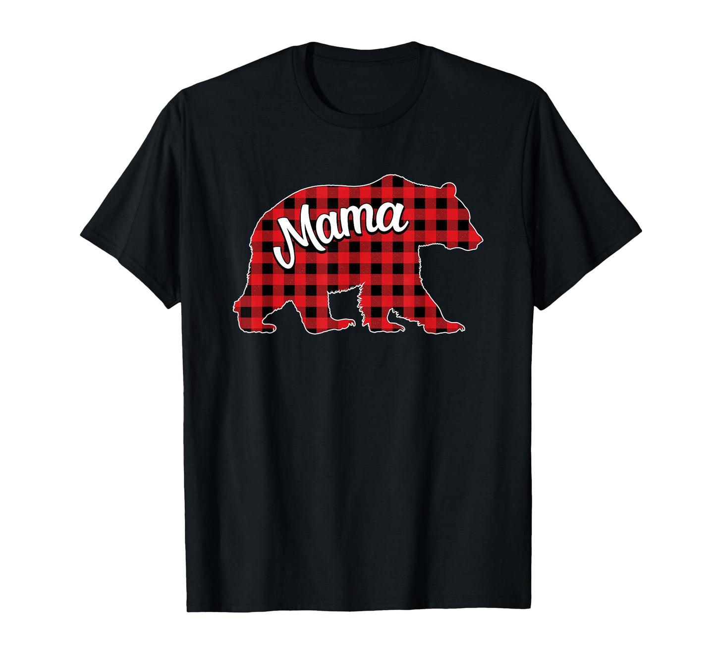 Matching Family Buffalo Plaid Mama Bear Christmas Pajamas T-Shirt
