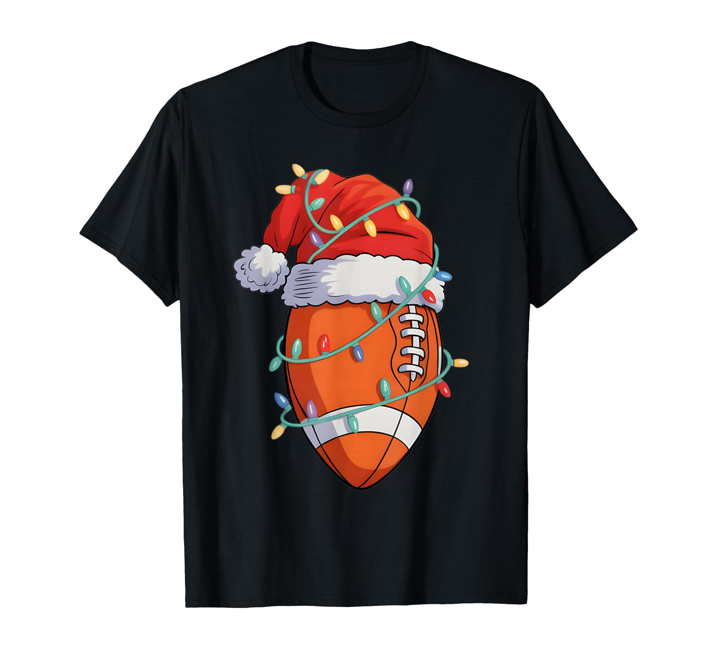 Santa Sports Design for Men Boys Christmas Football Player T-Shirt