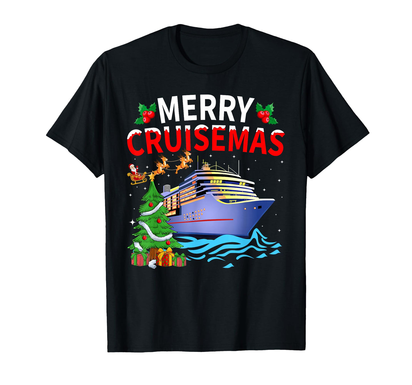 Cruise Ship Merry Christmas Family Cruising Vacation Xmas T-Shirt