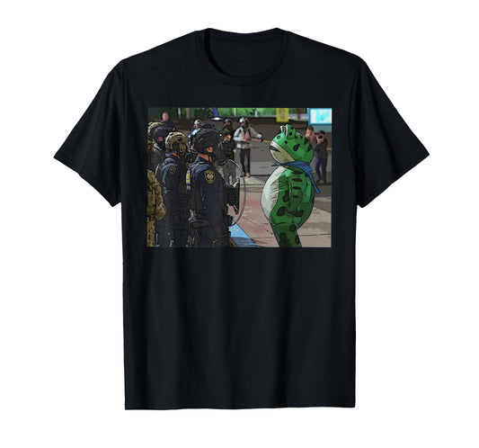 Portland Frog Protest Meme Frog Viral for Men Women T-Shirt