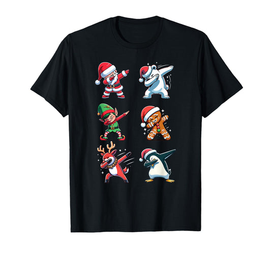 Dabbing Santa Deer Elf Penguin Polar Bear Dab Christmas T-Shirt