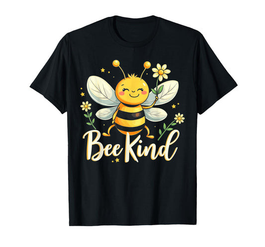Bee Kind Cute bee with Flower Kindness T-Shirt