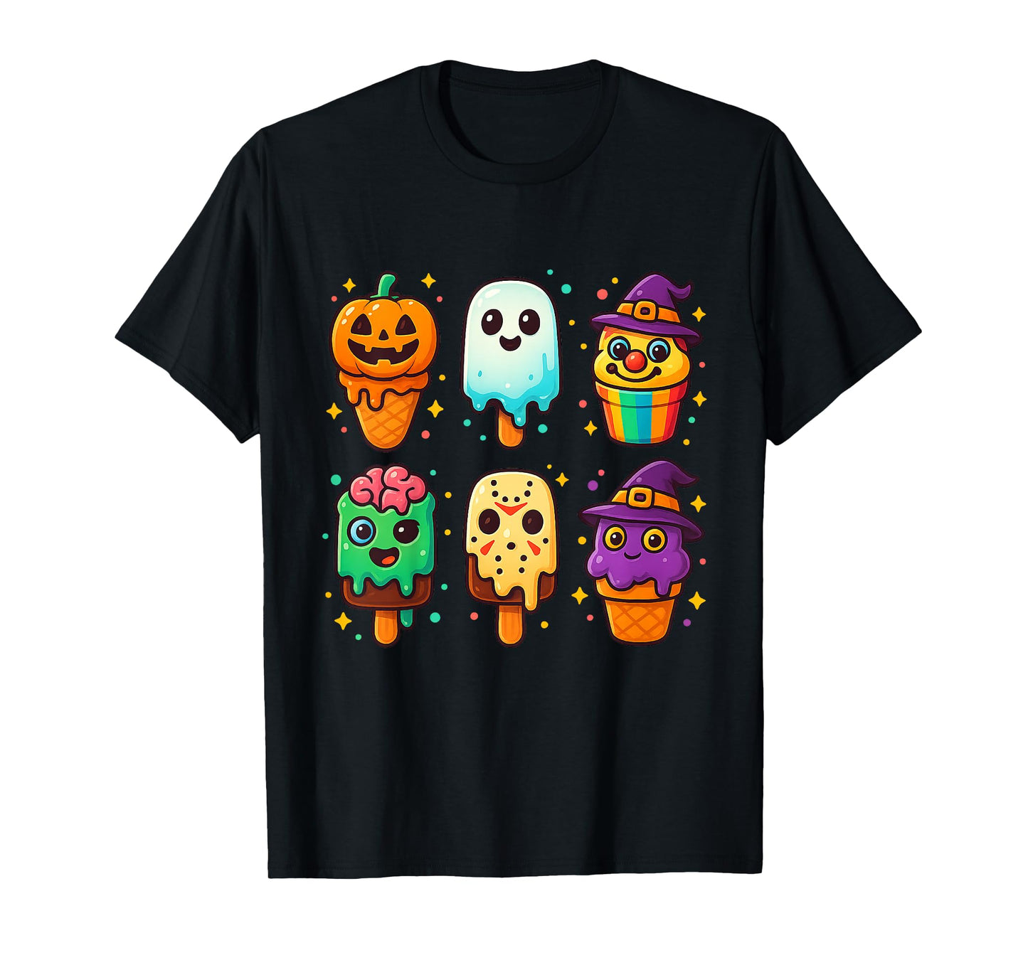 Funny Horror Ice Cream Pops Summerween Halloween Candy Kids T-Shirt