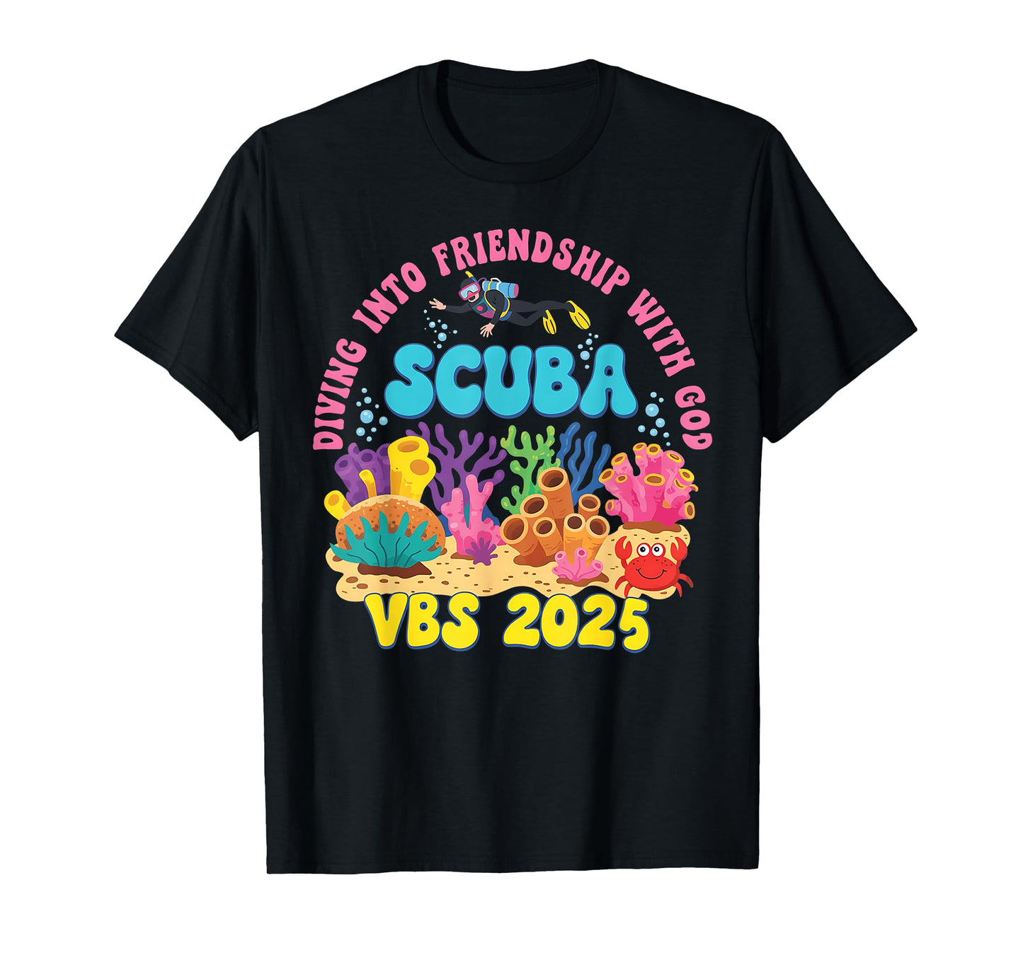 Diving Into Friendship With God Beach Scuba VBS 2025 T-Shirt