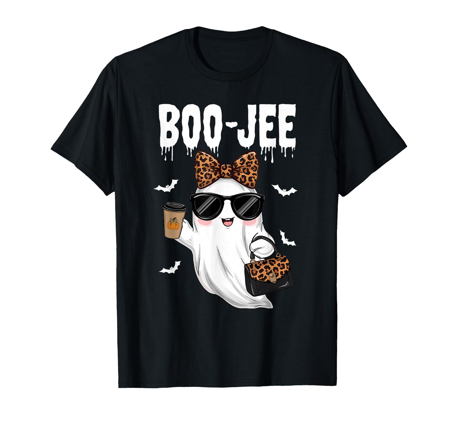 Boo JEE Boujee Pink Ghost Halloween October Vibes T-Shirt