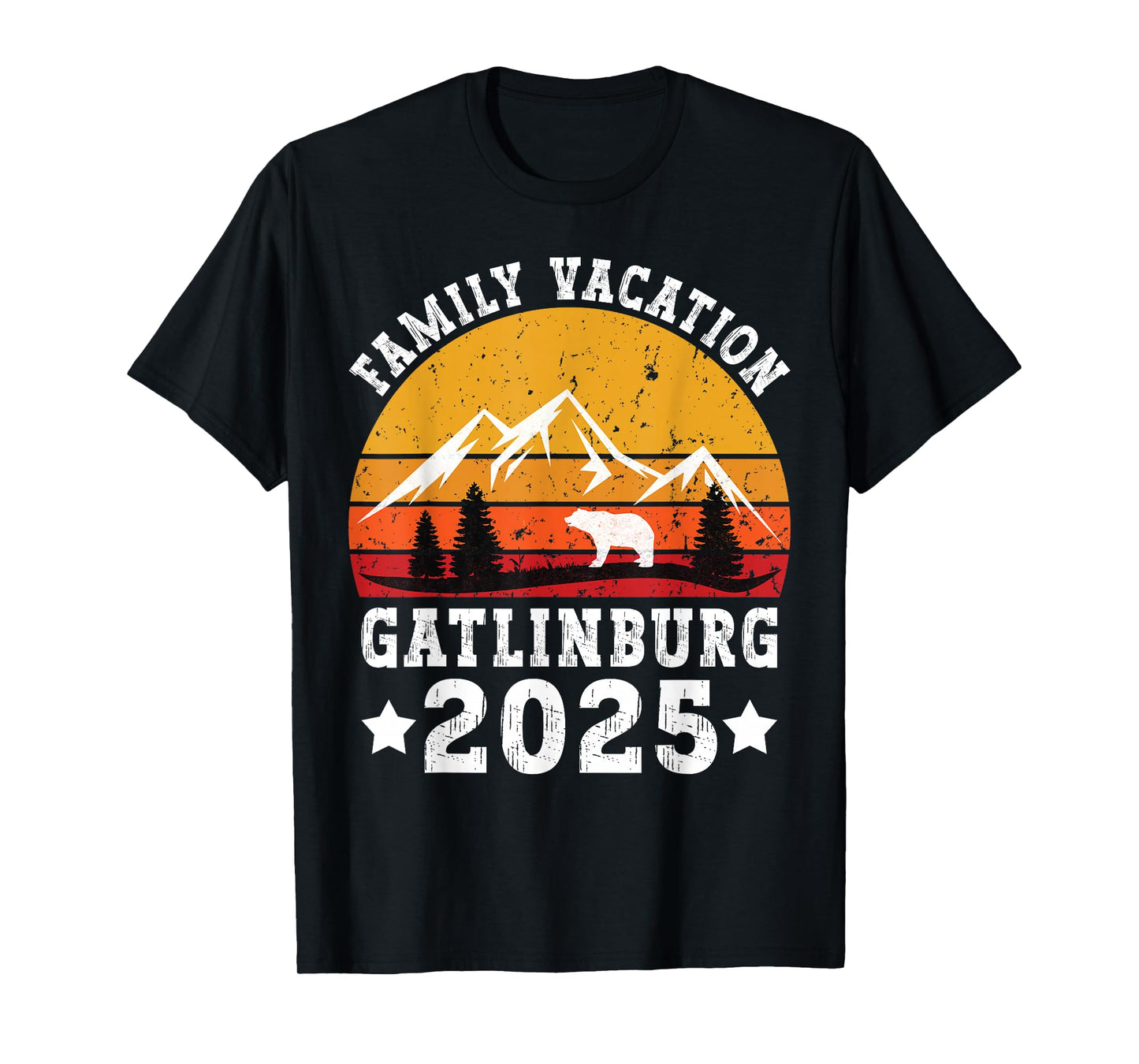 Family Vacation 2025 Gatlinburg Tennessee Smoky Mountains T-Shirt