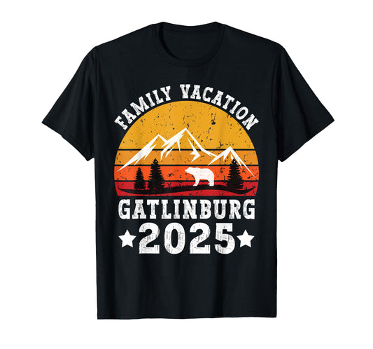 Family Vacation 2025 Gatlinburg Tennessee Smoky Mountains T-Shirt