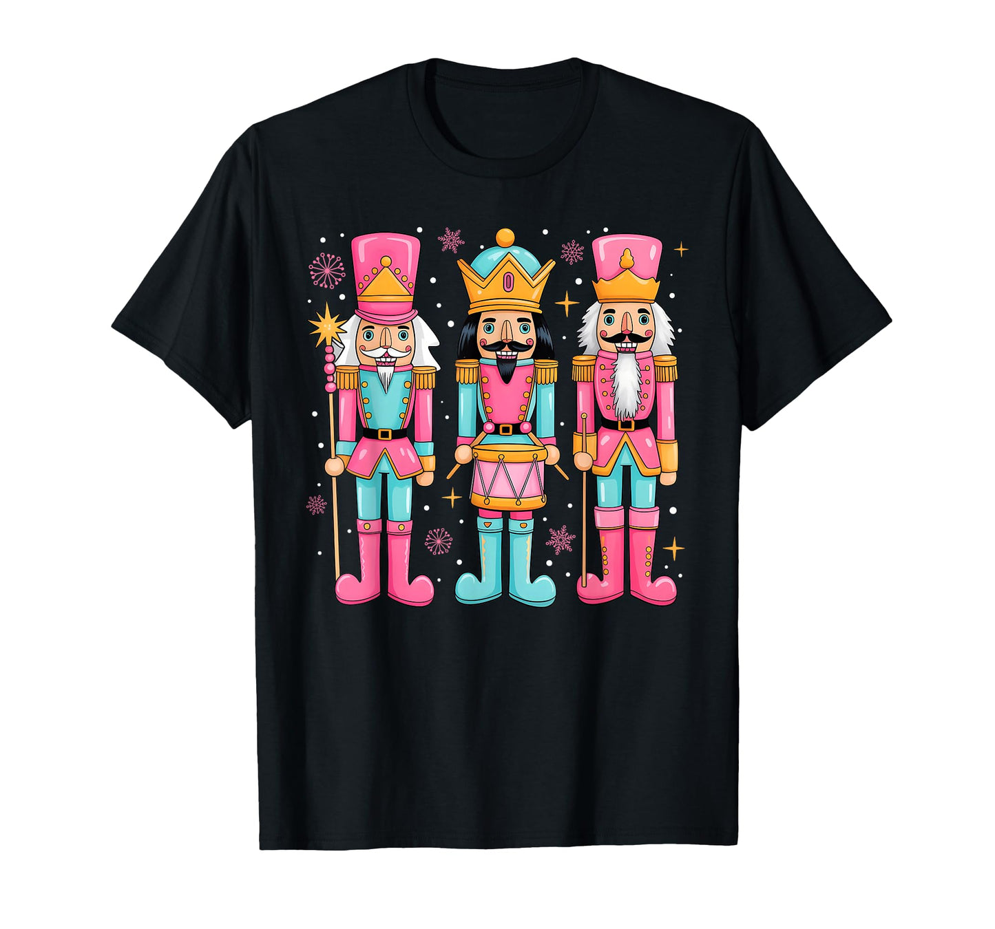Merry Christmas Pink Nutcracker Women Kids Girl Ballet Dance T-Shirt