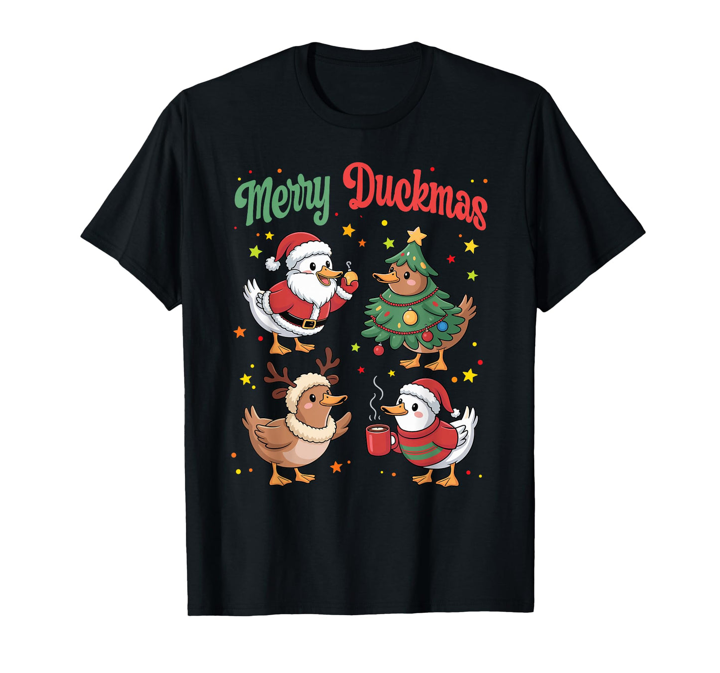Merry Duckmas – Funny Christmas Ducks Holiday Design T-Shirt
