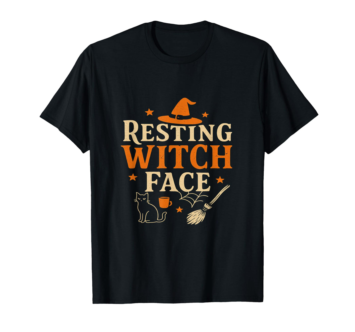 Resting Witch Face Funny Halloween Lettering T-Shirt