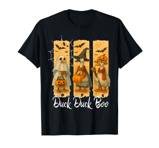 Duck Duck Boo Tee Funny Halloween Goose and Duck Costume T-Shirt