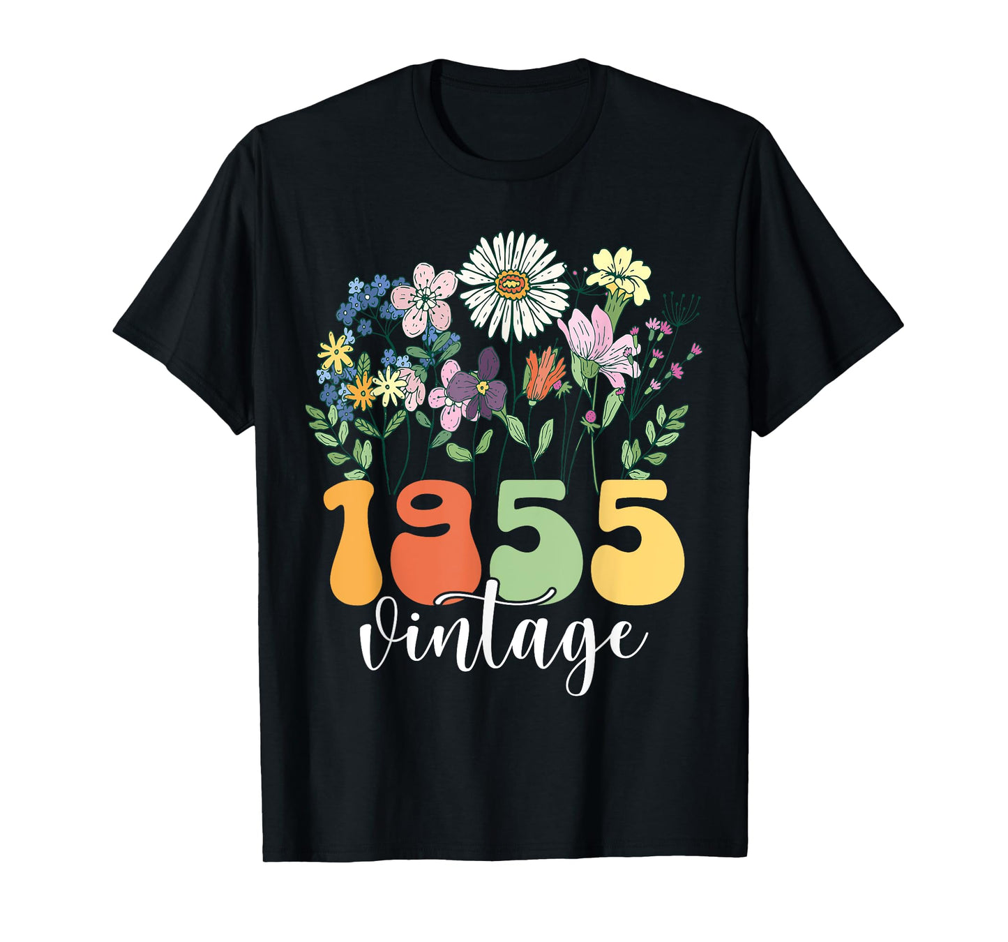 Vintage 1955 Wildflowers 70 Years Old Floral 70th Birthday T-Shirt