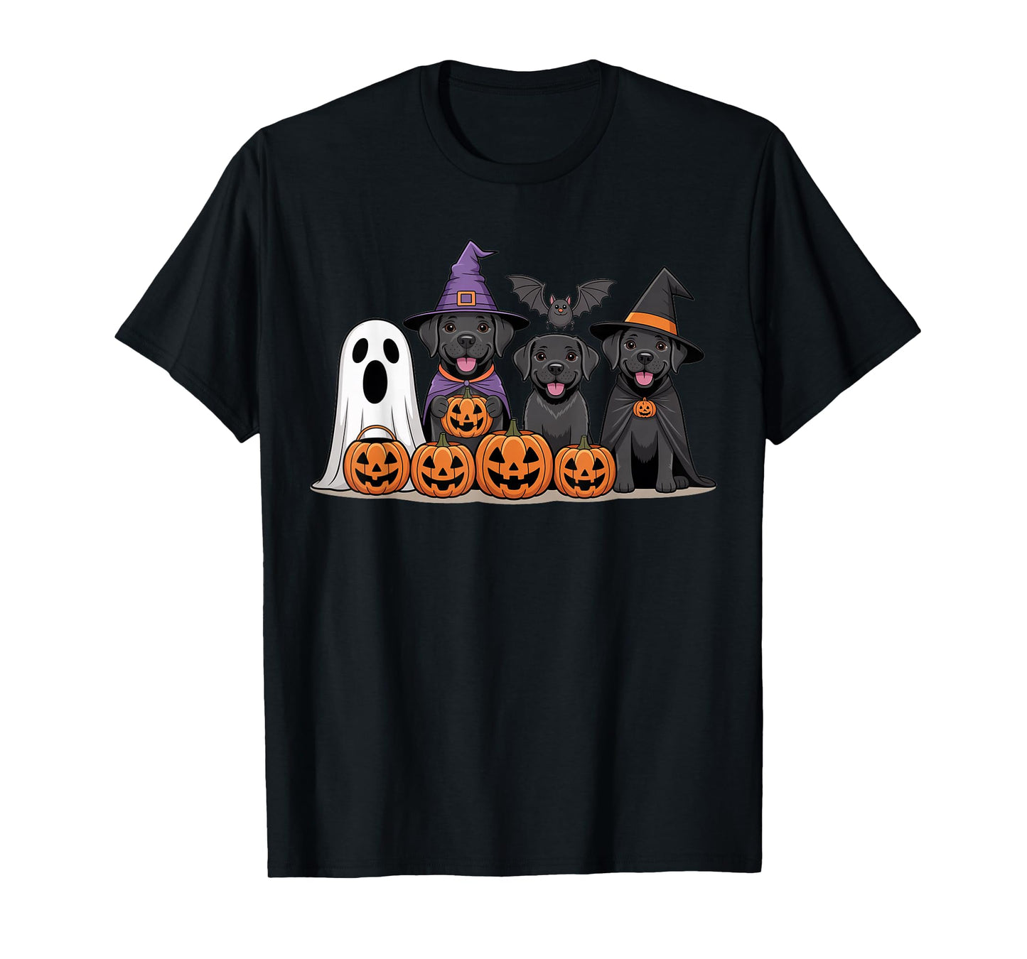 Funny Dog Lover Ghost Witch Pumpkin, Cute Labrador Halloween T-Shirt