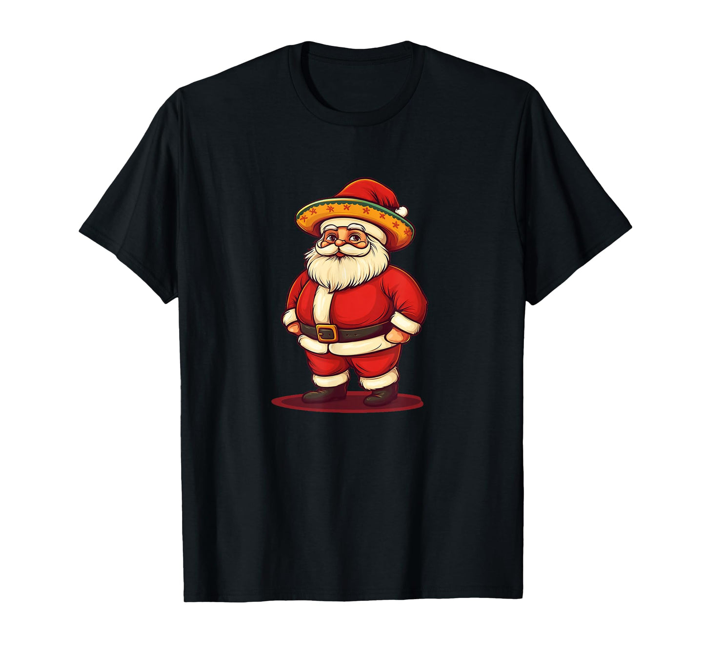 Festive Sombrero with Funny Santa Claus Costume T-Shirt