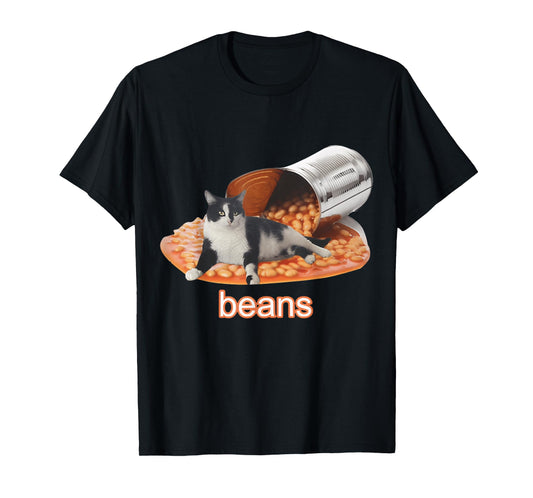 Cat In Can Of Beans & FUNNY MEME CUTE Cat T-Shirt for Men Women Girls Kids